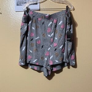 #132 size 1 & 2 Torrid NWT super soft Sleep Shorts w/ Pink & Leopard hearts
